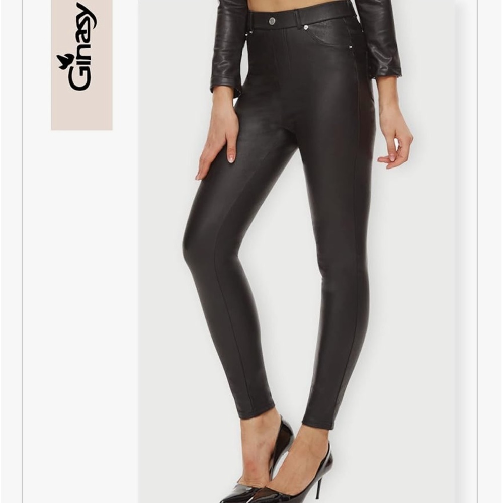 New Faux Leather Pants Black 4XL - Picture 3 of 10